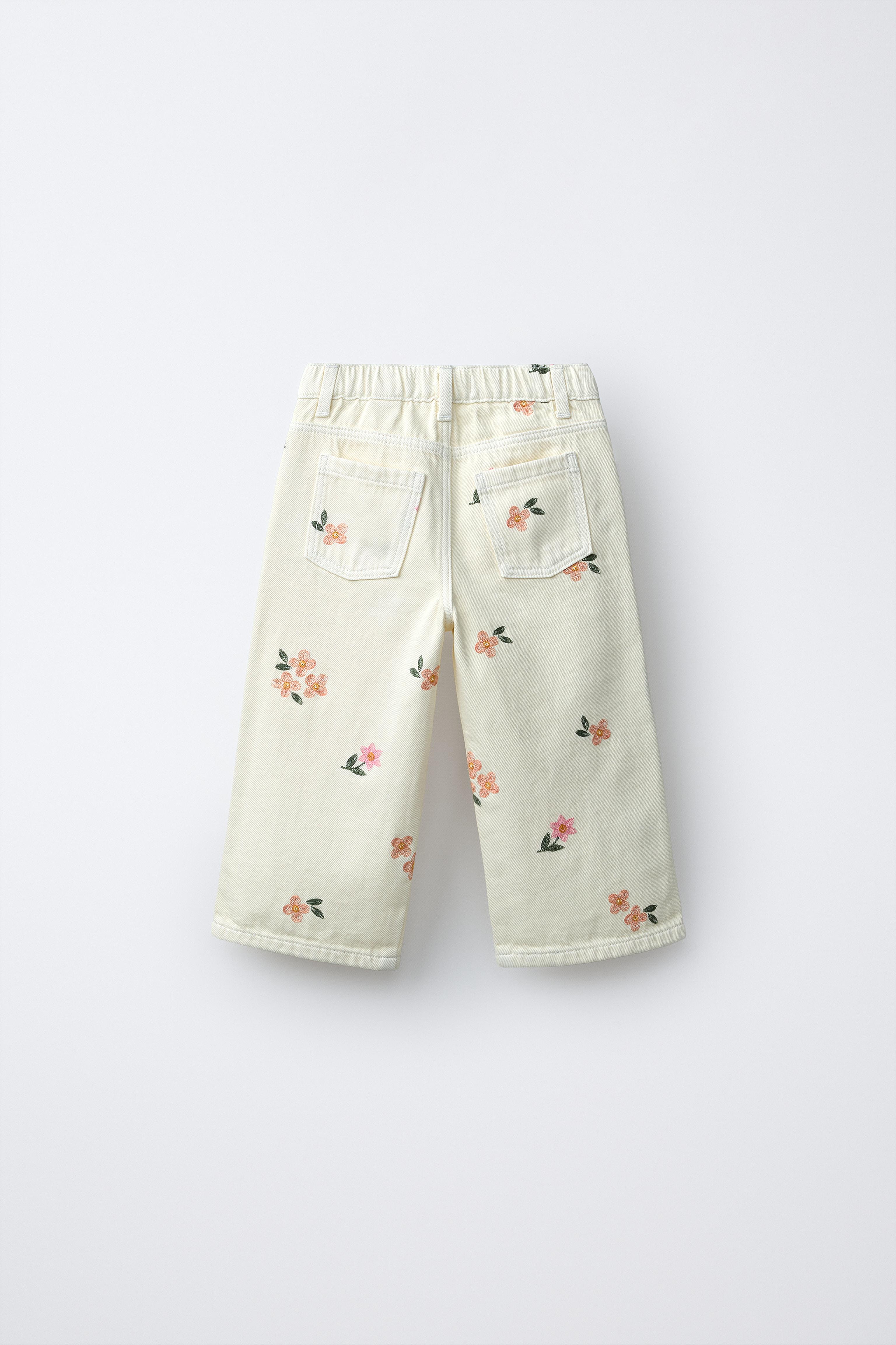 JUPE-CULOTTE EN SERGÉ À FLEURS BRODÉES